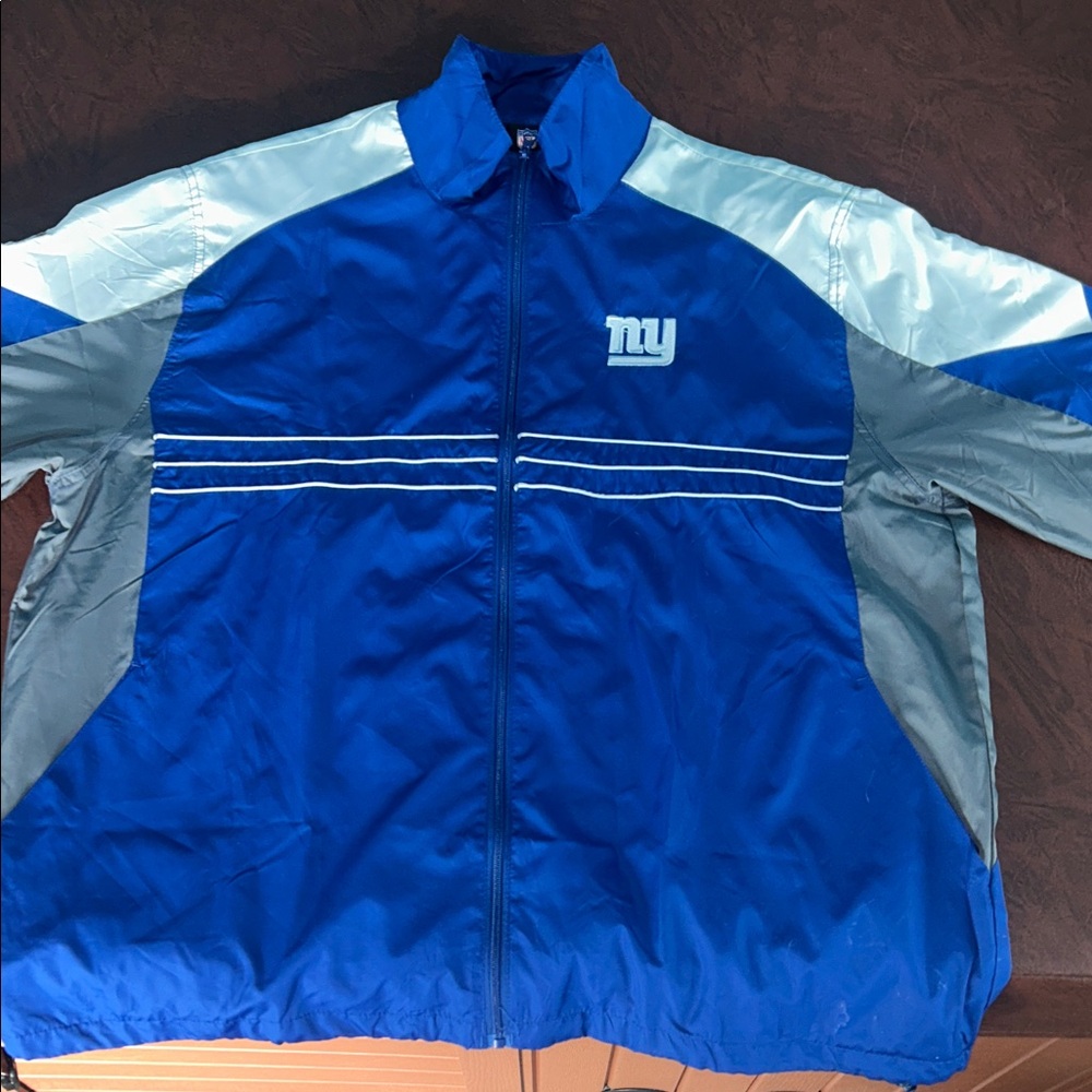 Reebok Blue and Gray Windbreaker Jacket
